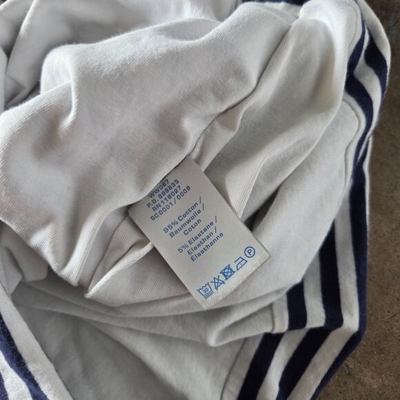 Boden Breton Striped V Neck Sheath Dress Size 4 Ruched White Blue Fitted Stretch - Picture 5 of 6